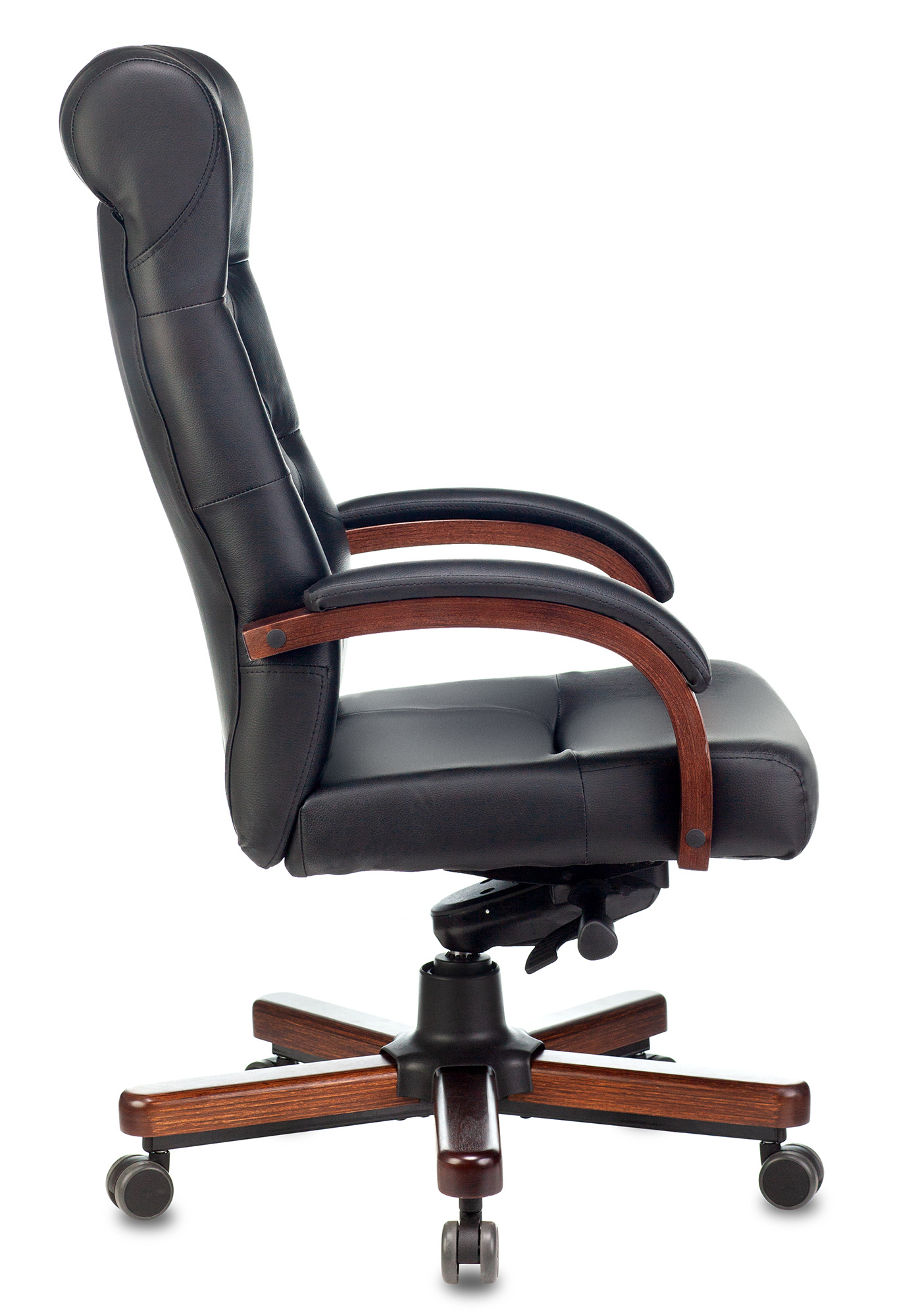 Кресло руководителя Бюрократ Т-9928/WALNUT черный кожа