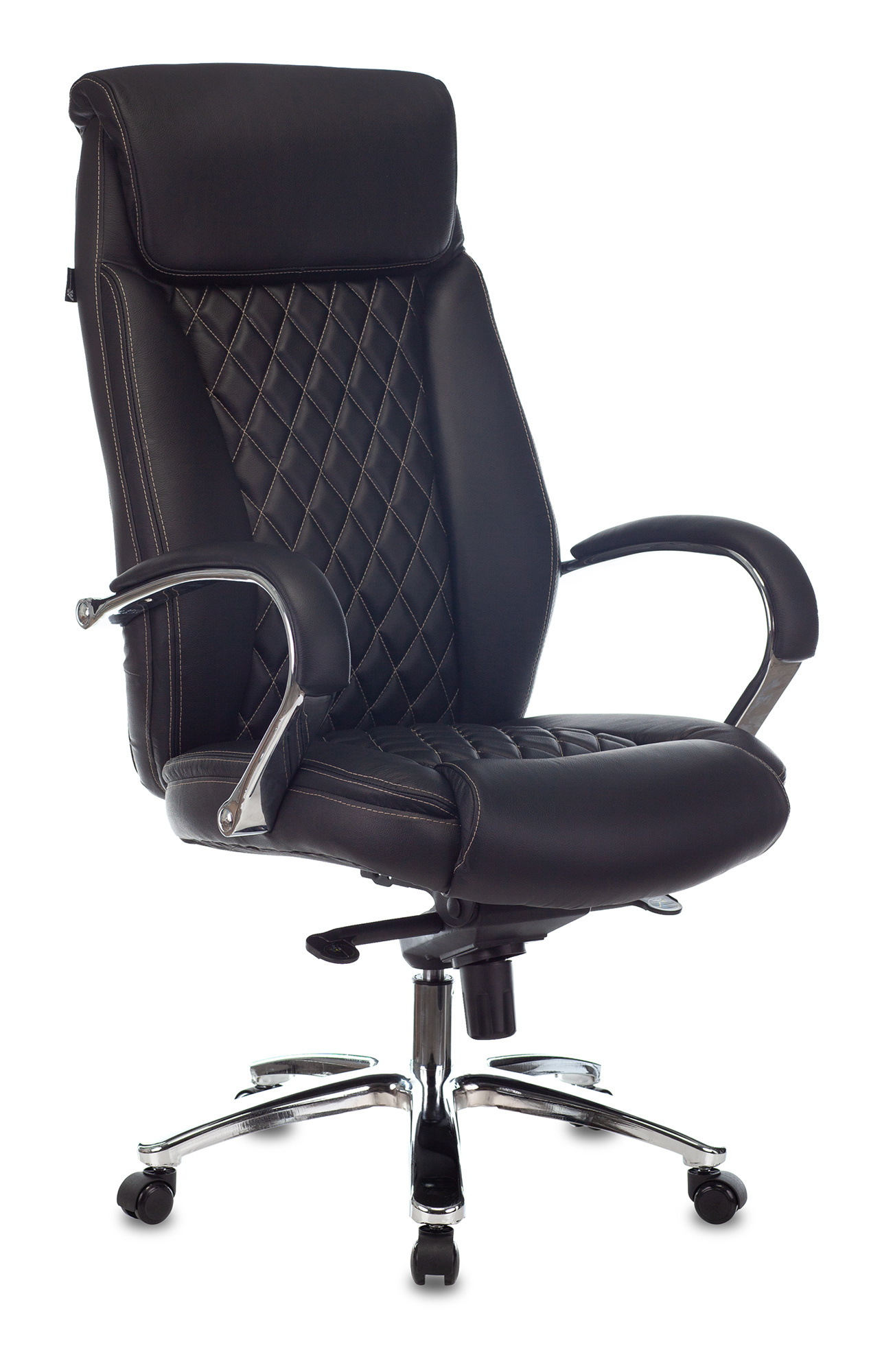 Кресло руководителя Бюрократ Т-9924 SL/BLACK черный кожа крестовина металл хром