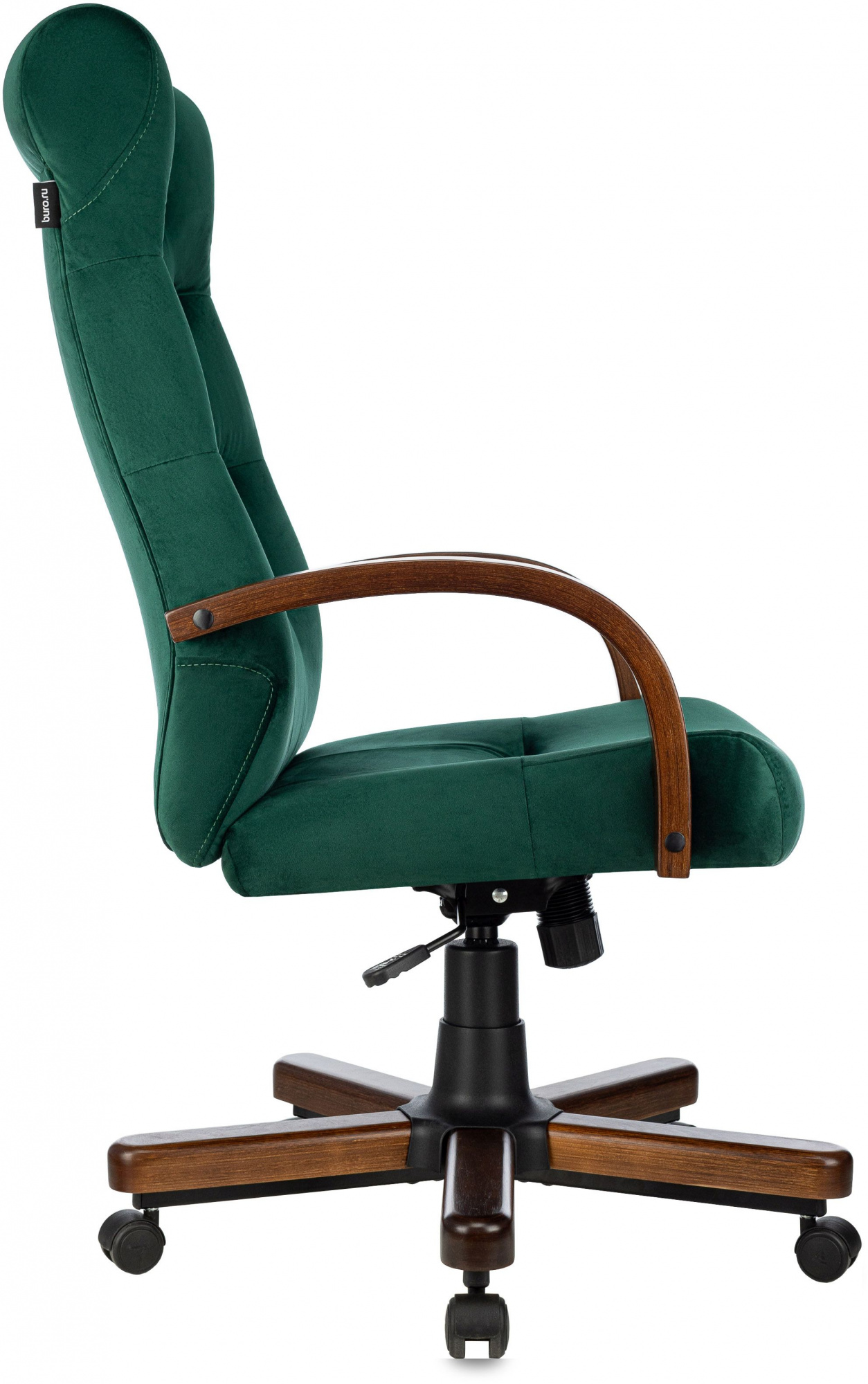 Кресло руководителя Бюрократ Т-9928/WALNUT Fabric зеленый крестовина металл/дерево