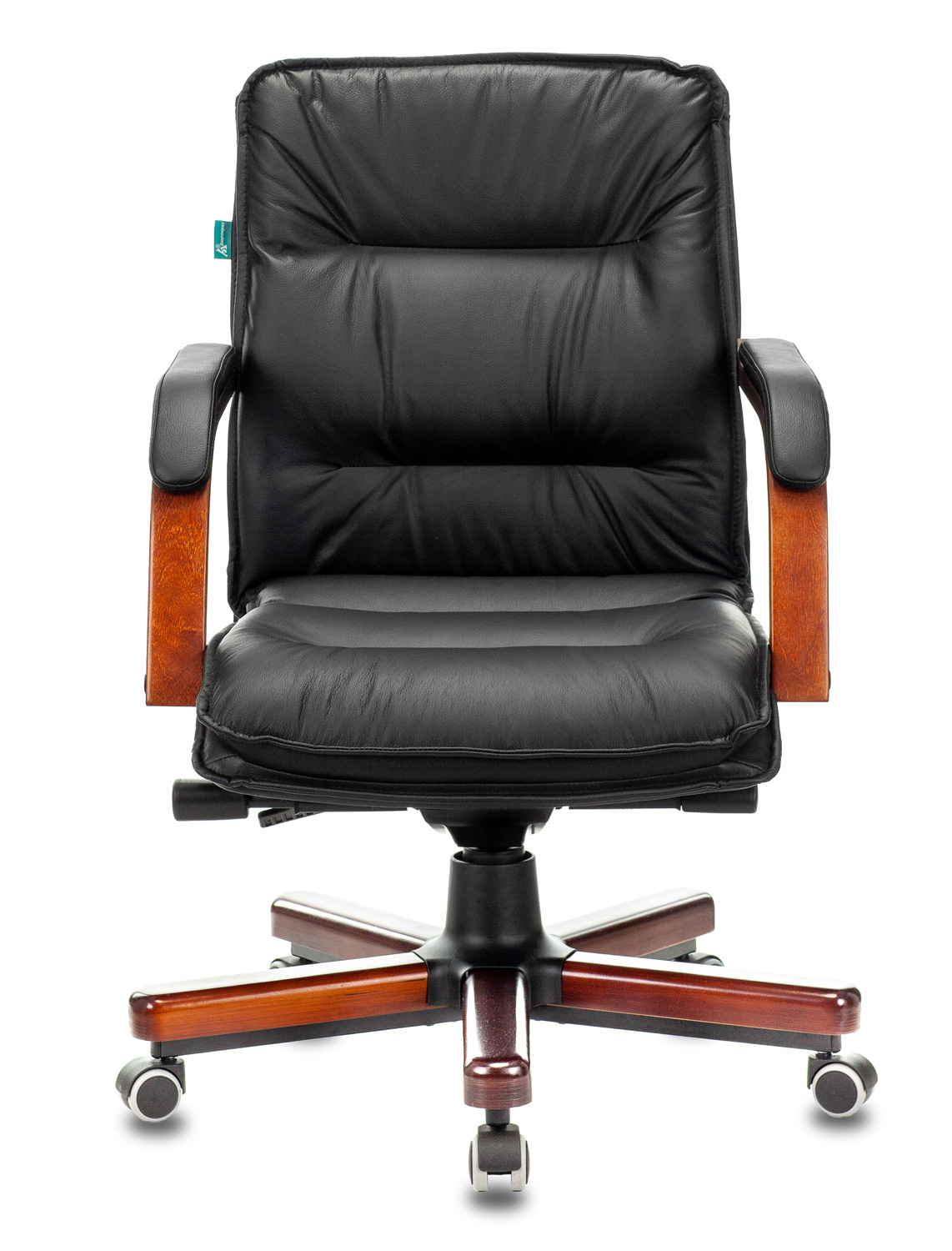 Кресло руководителя Бюрократ Т-9927WALNUT-LOW черный  кожа низк.спин крестовина металл/дерево