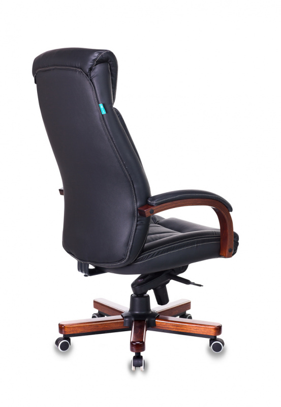 Кресло руководителя Бюрократ Т-9922WALNUT/BLACK черный кожа крестовина дерево