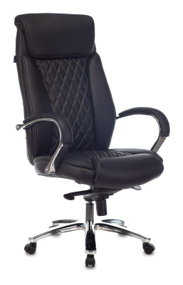 Кресло руководителя Бюрократ Т-9924 SL/BLACK черный кожа крестовина металл хром