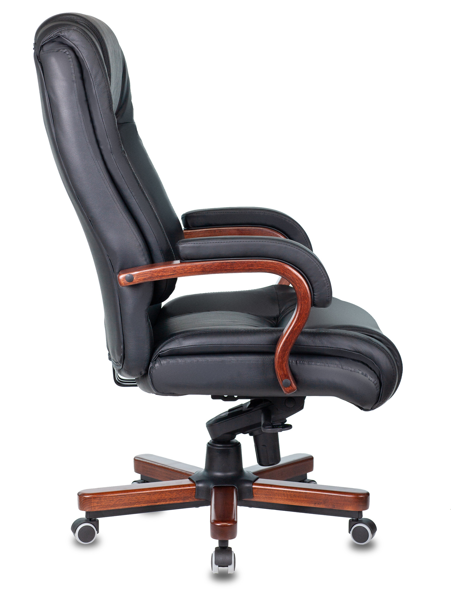 Кресло руководителя Бюрократ Т-9925WALNUT/BLACK черный кожа