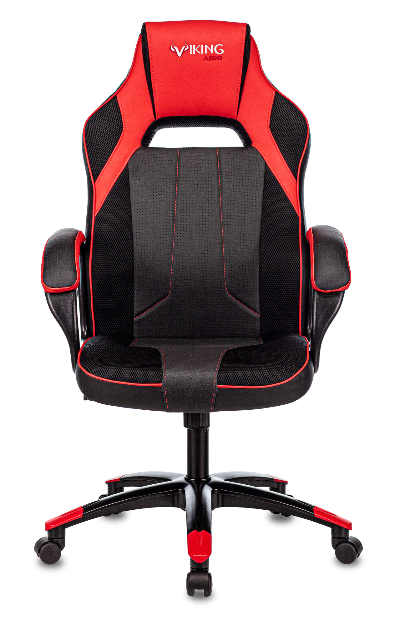 Кресло игровое Бюрократ Zombie VIKING 2 AERO  черный/красный текстиль/эко.кожа крестовина пластик
