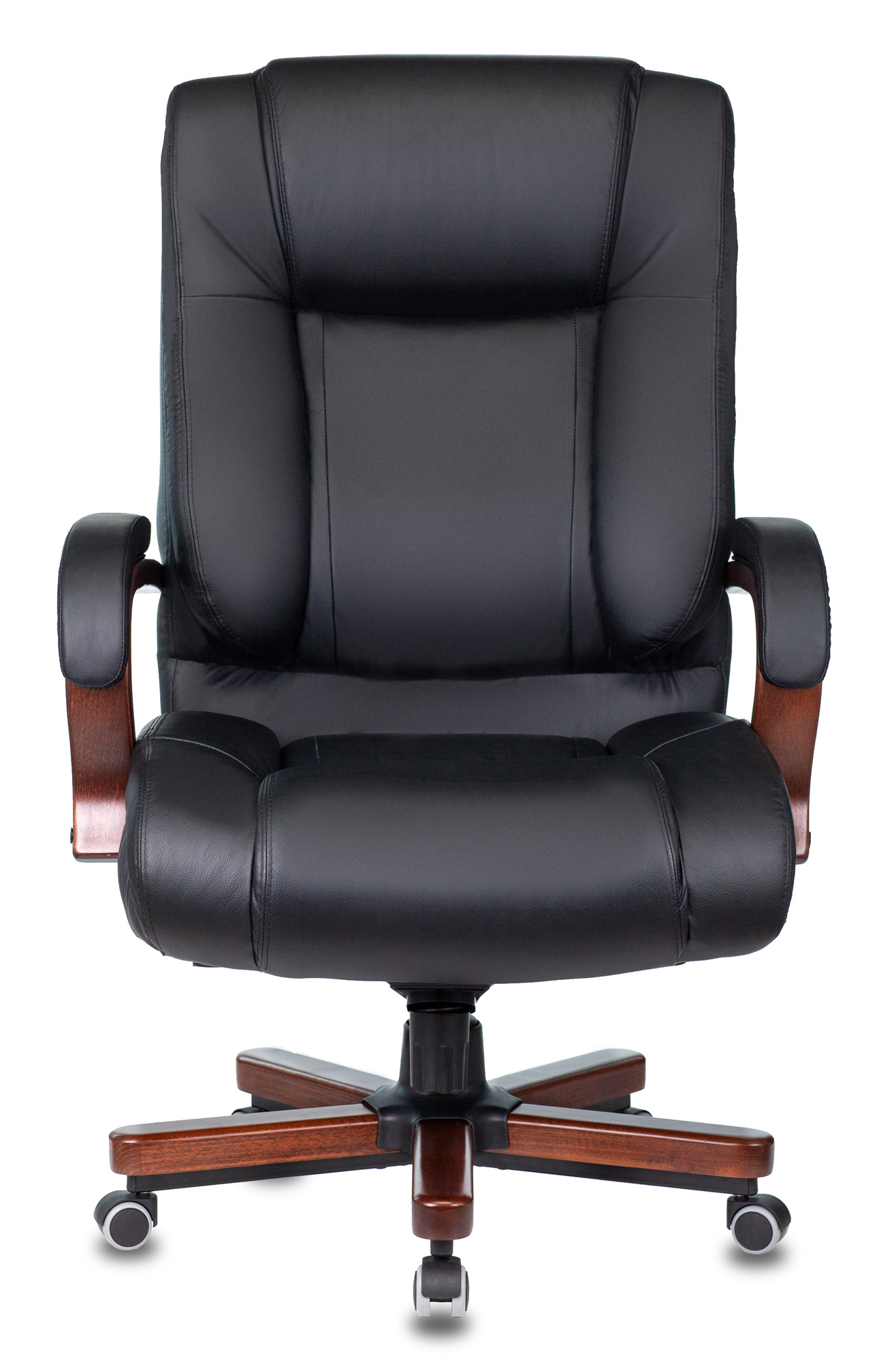 Кресло руководителя Бюрократ Т-9925WALNUT/BLACK черный кожа