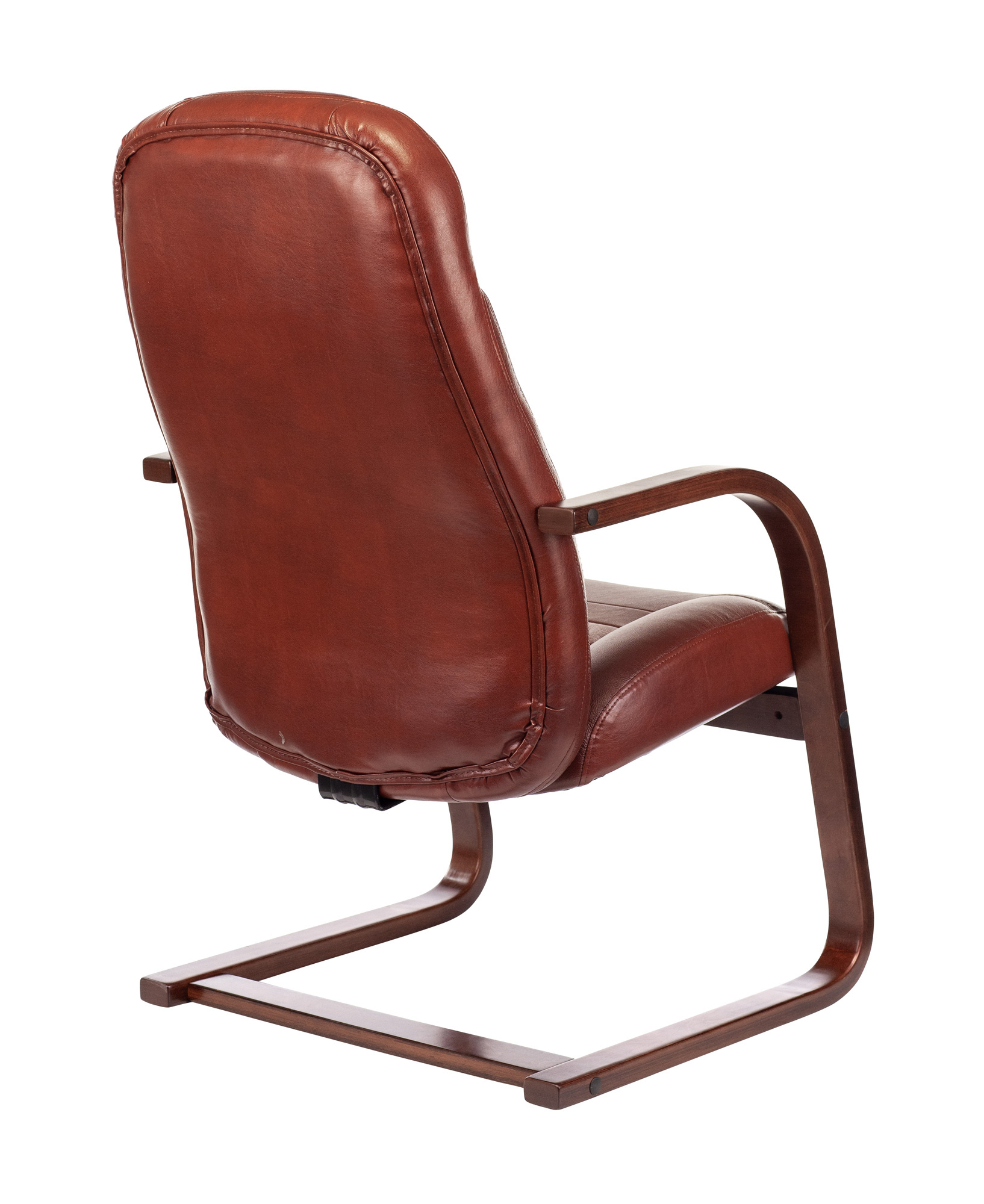Кресло руководителя Бюрократ Т-9923WALNUT-AV светло-коричневый  кожа полозья  дерево