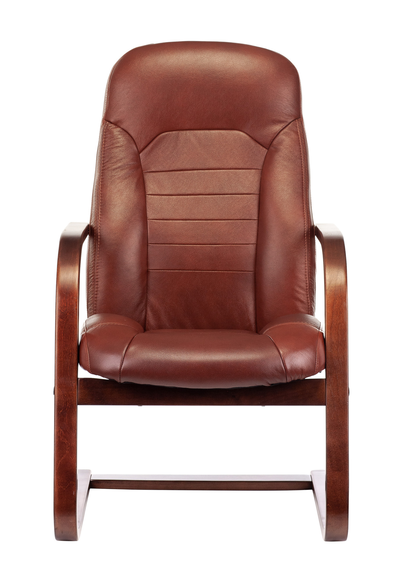 Кресло руководителя Бюрократ Т-9923WALNUT-AV светло-коричневый  кожа полозья  дерево