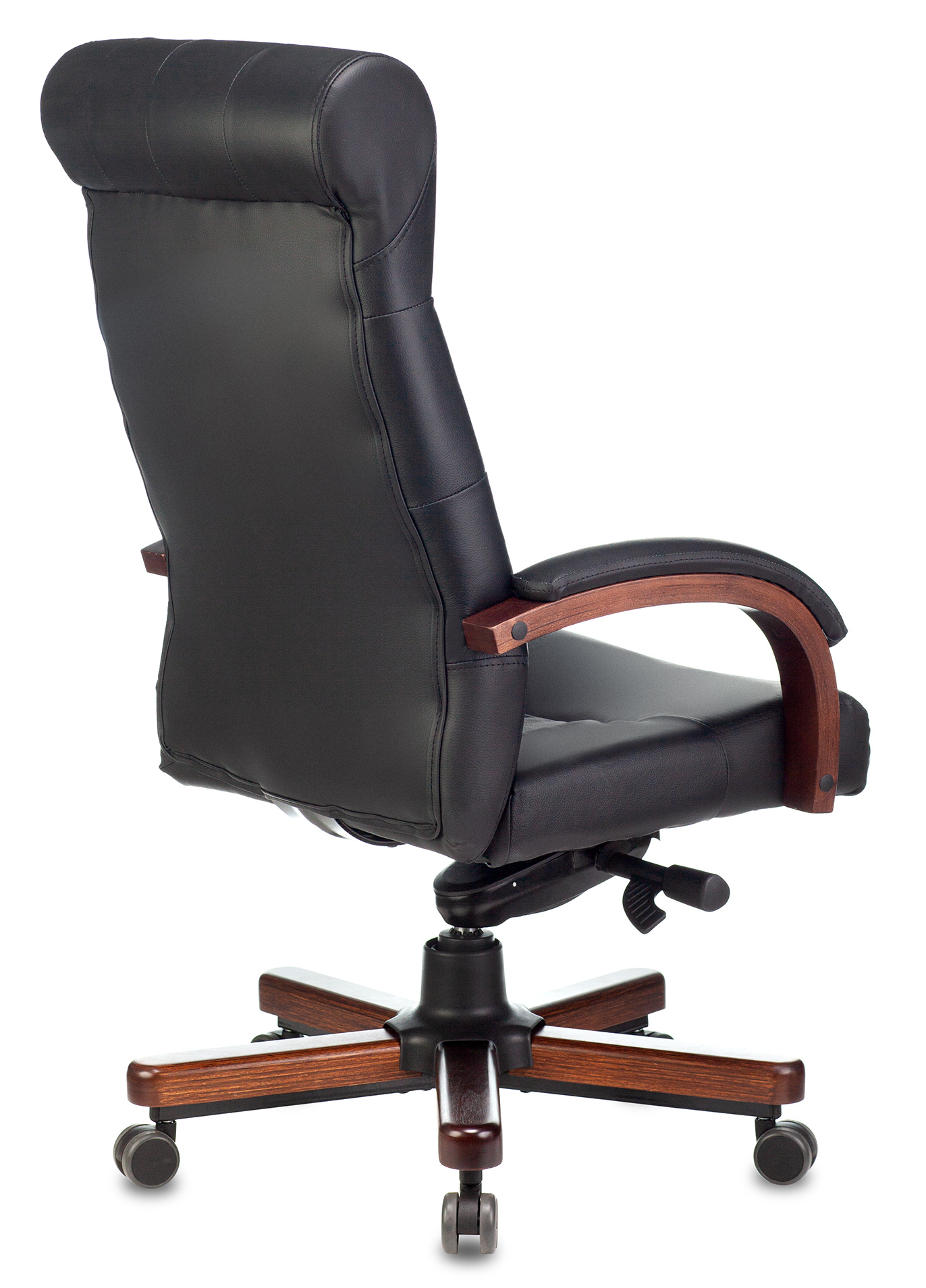 Кресло руководителя Бюрократ Т-9928/WALNUT черный кожа