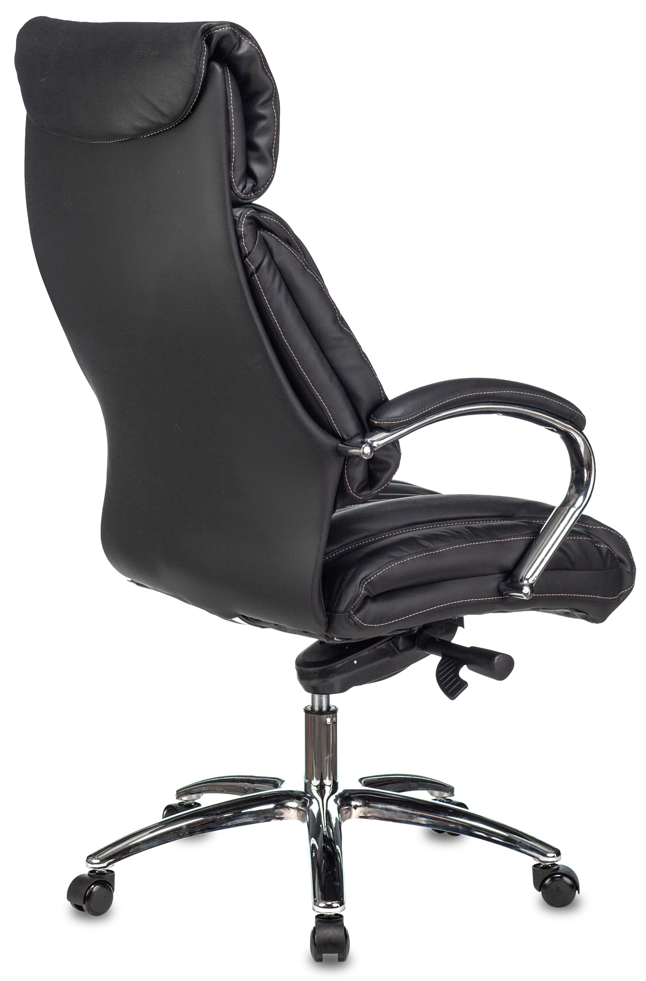 Кресло руководителя Бюрократ Т-9904SL/BLACK черный  кожа крестовина хром