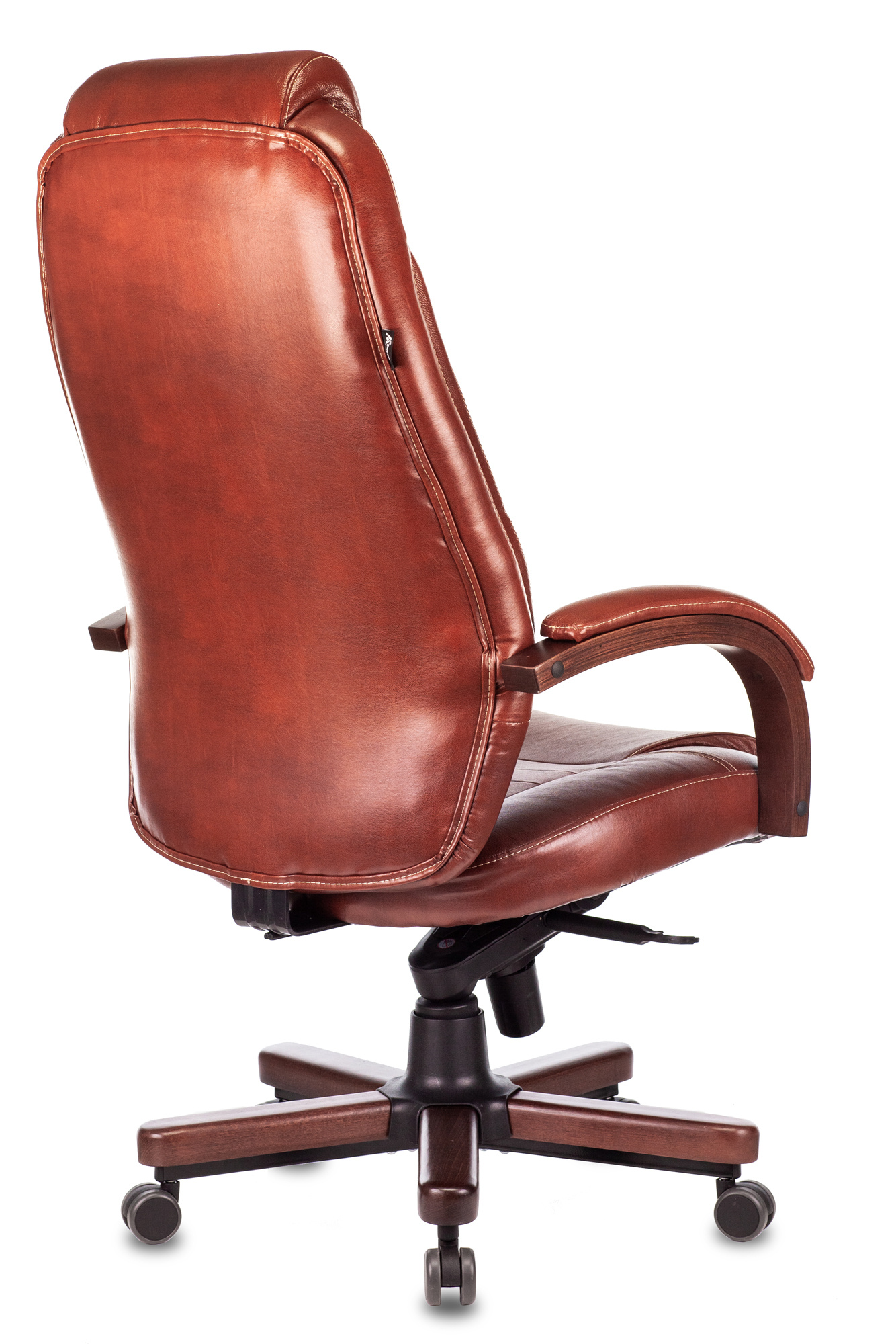 Кресло руководителя Бюрократ Т-9923WALNUT/BROWN коричневый кожа крестовина дерево