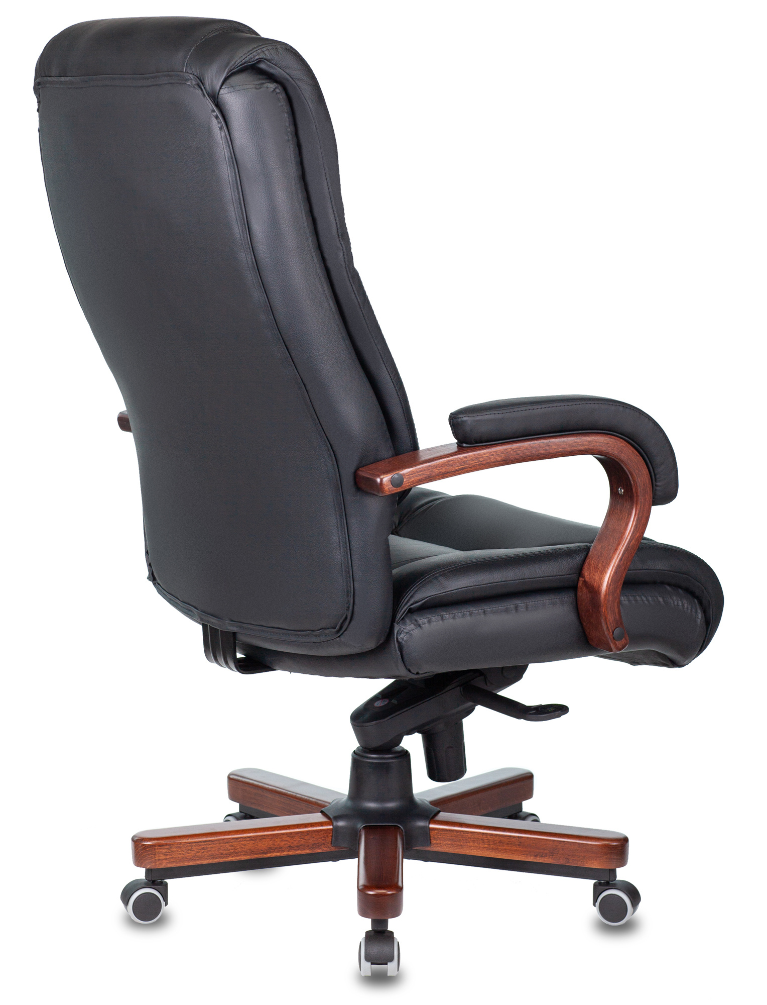 Кресло руководителя Бюрократ Т-9925WALNUT/BLACK черный кожа