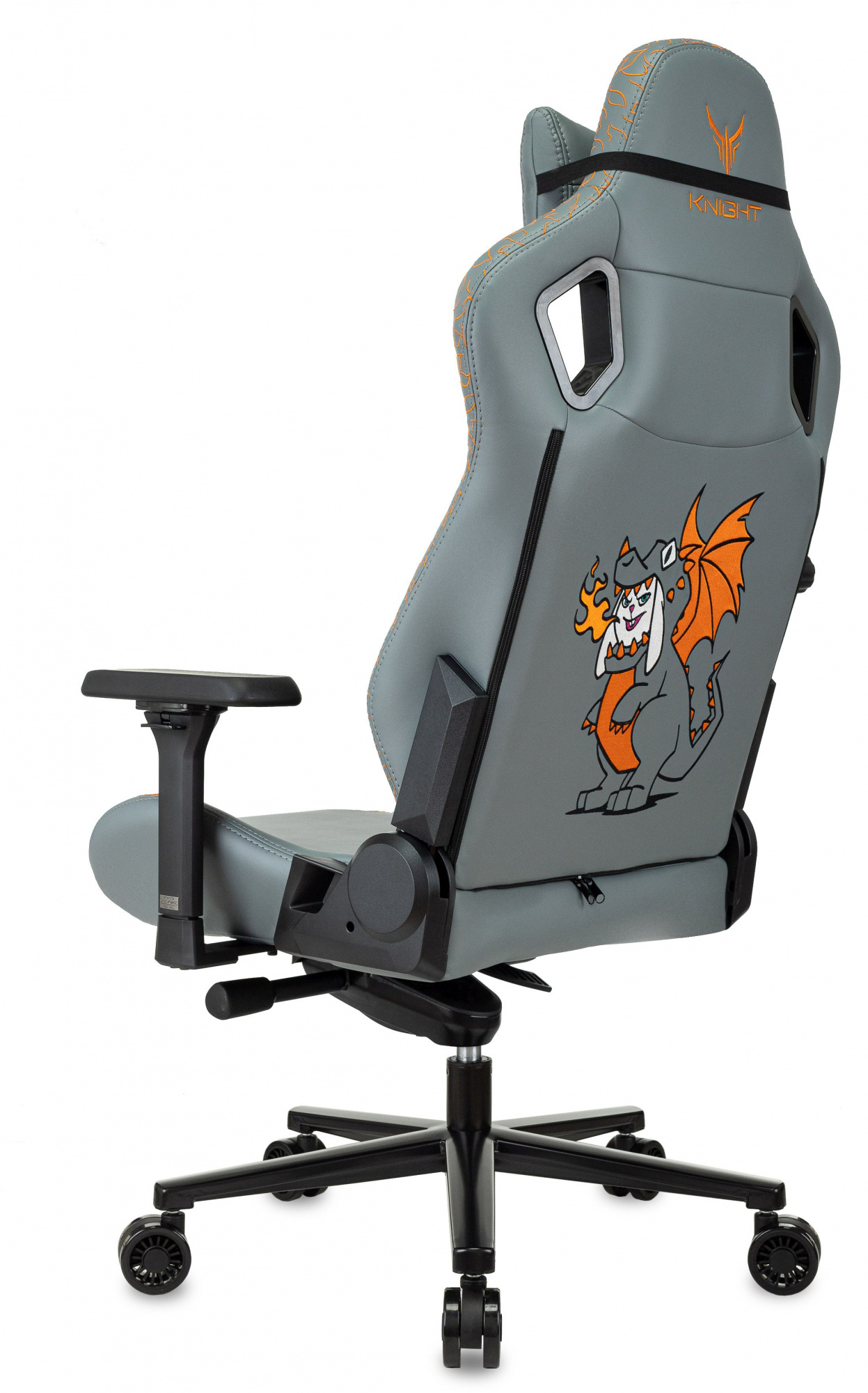 Кресло игровое Бюрократ Knight Dragon серый эко.кожа крестовина металл