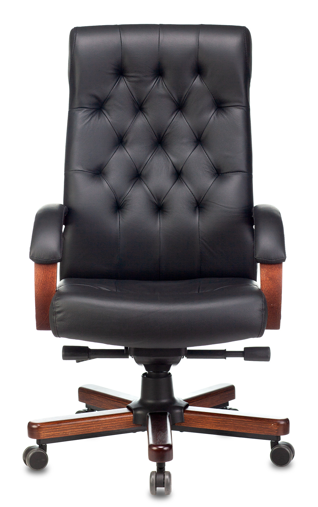 Кресло руководителя Бюрократ Т-9928/WALNUT черный кожа