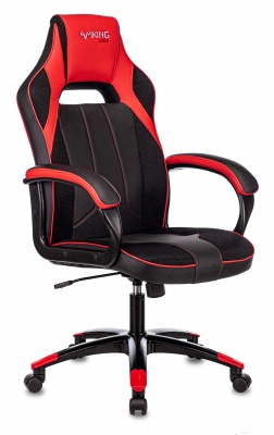 Кресло игровое Бюрократ Zombie VIKING 2 AERO  черный/красный текстиль/эко.кожа крестовина пластик
