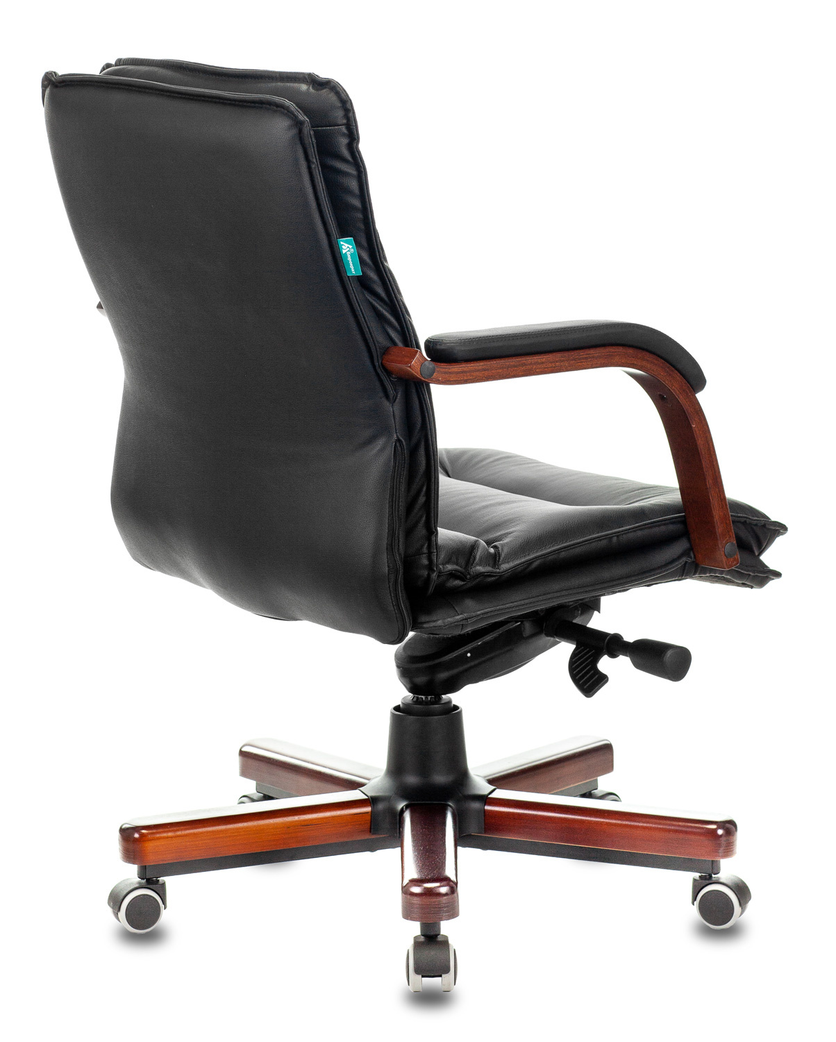 Кресло руководителя Бюрократ Т-9927WALNUT-LOW черный  кожа низк.спин крестовина металл/дерево