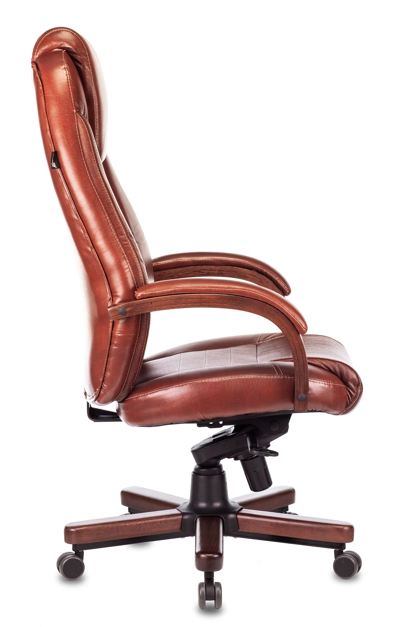 Кресло руководителя Бюрократ Т-9923WALNUT/BROWN коричневый кожа крестовина дерево