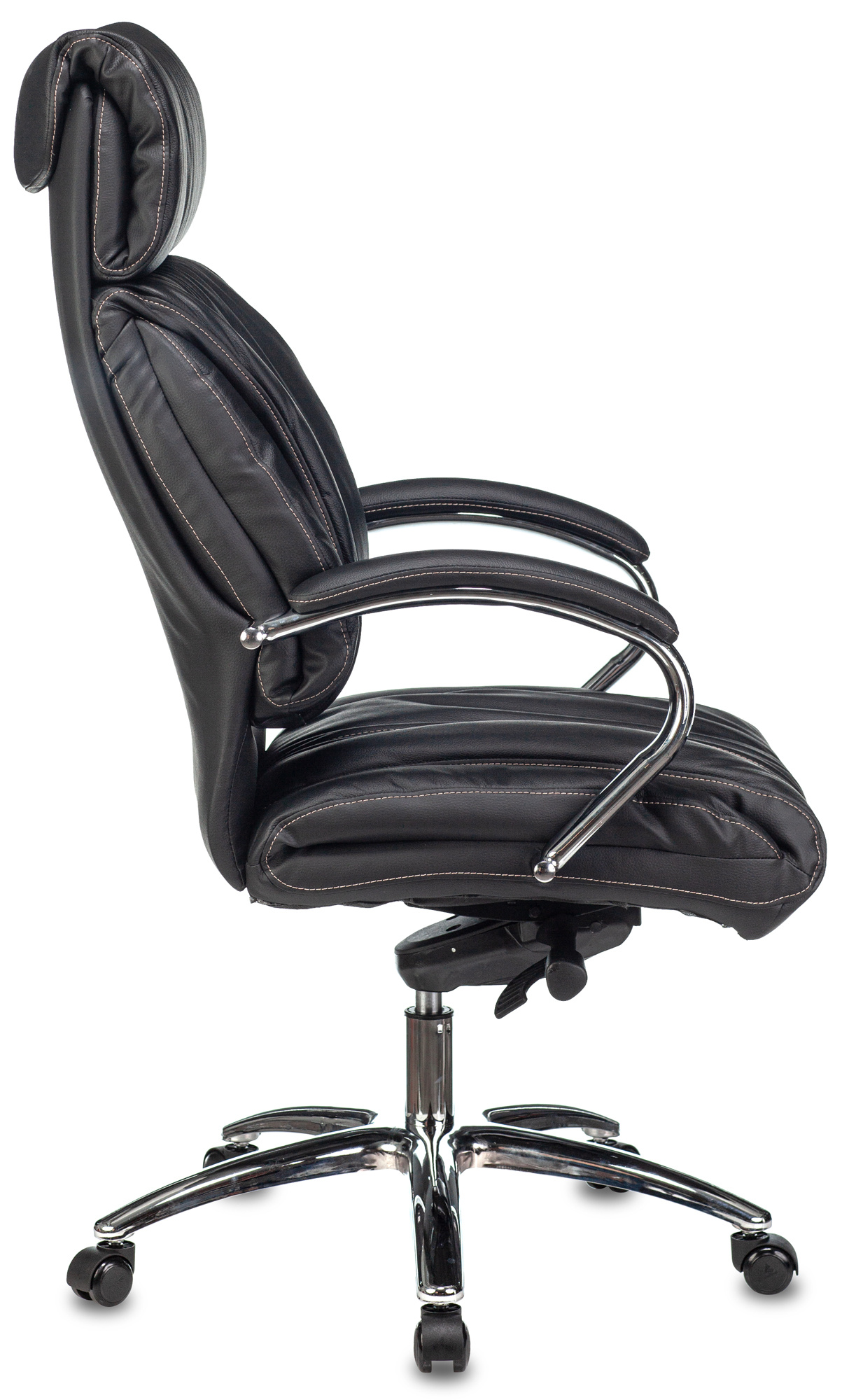 Кресло руководителя Бюрократ Т-9904SL/BLACK черный  кожа крестовина хром