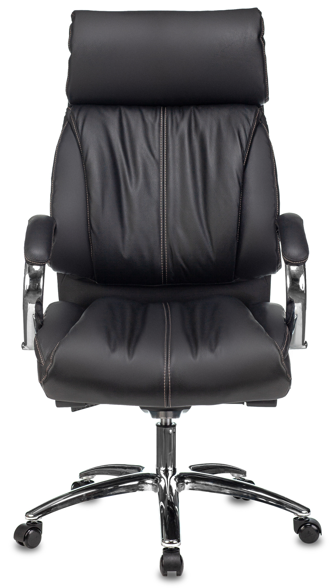 Кресло руководителя Бюрократ Т-9904SL/BLACK черный  кожа крестовина хром